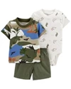  Set 3 piese Body, tricou si pantaloni scurti Dinozauri