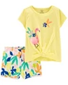  Set 2 piese Tricou si pantaloni scurti Flamingo