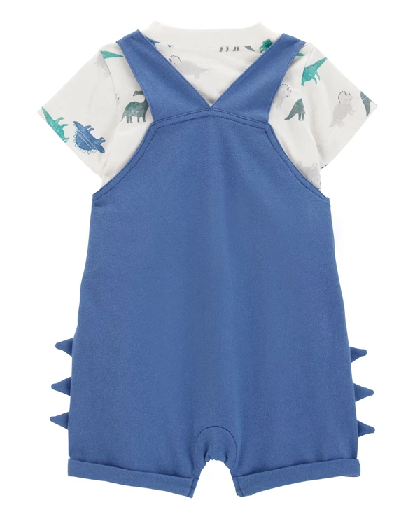 Set 2 piese Tricou si salopeta Navy Dino Spike