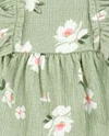  Set 3 piese Top, pantaloni scurti si bentita Green Floral