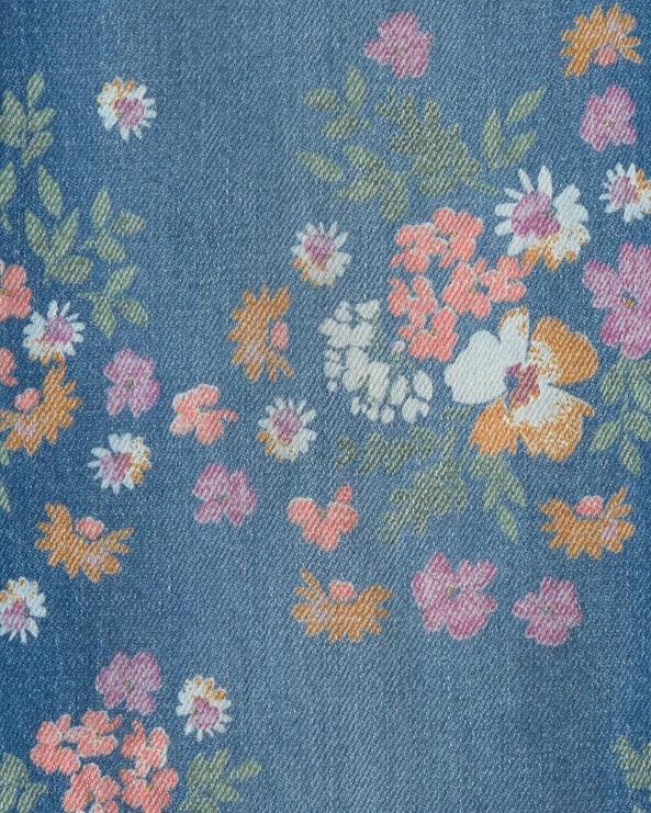  Blugi largi cu imprimeu floral
