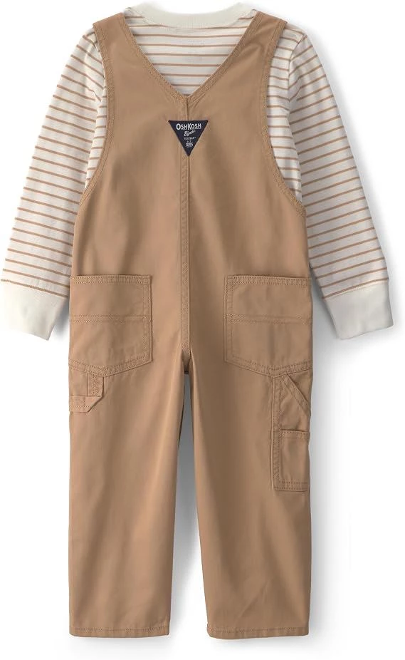  Set 2 piese Stripes - bluza cu maneca lunga si salopeta