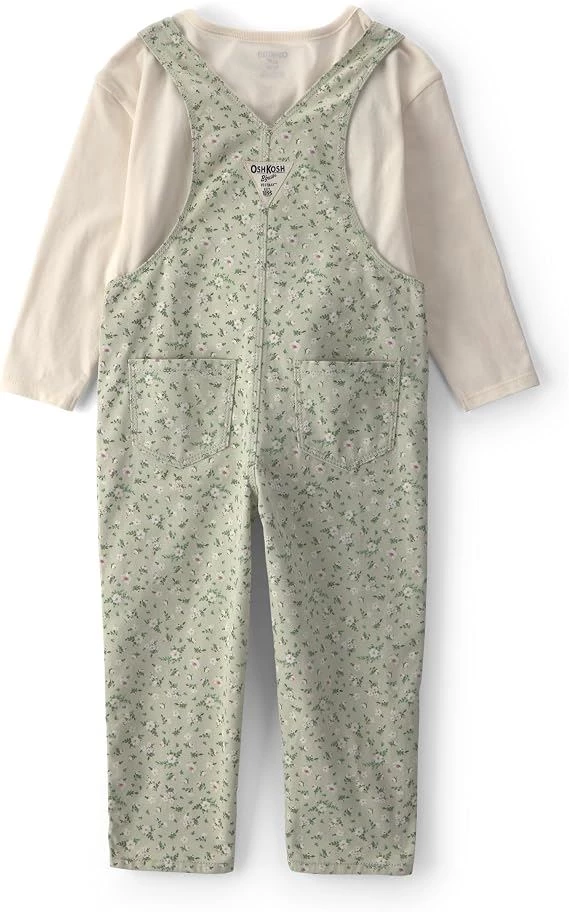  Set 2 piese Tiny Flowers - bluza cu maneca lunga si salopeta