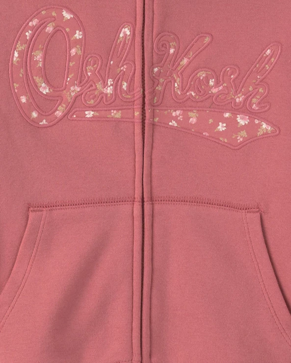  Hanorac cu gluga si fermoar Pink Floral