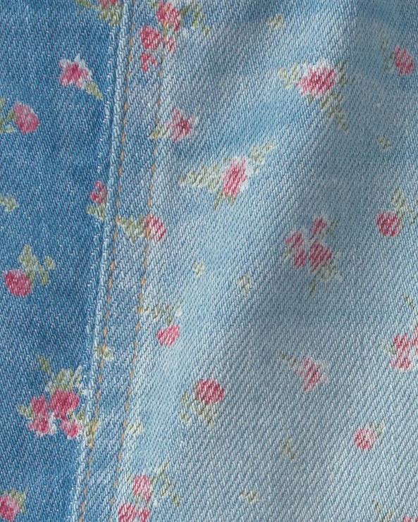  Fustita din denim cu imprimeu floral