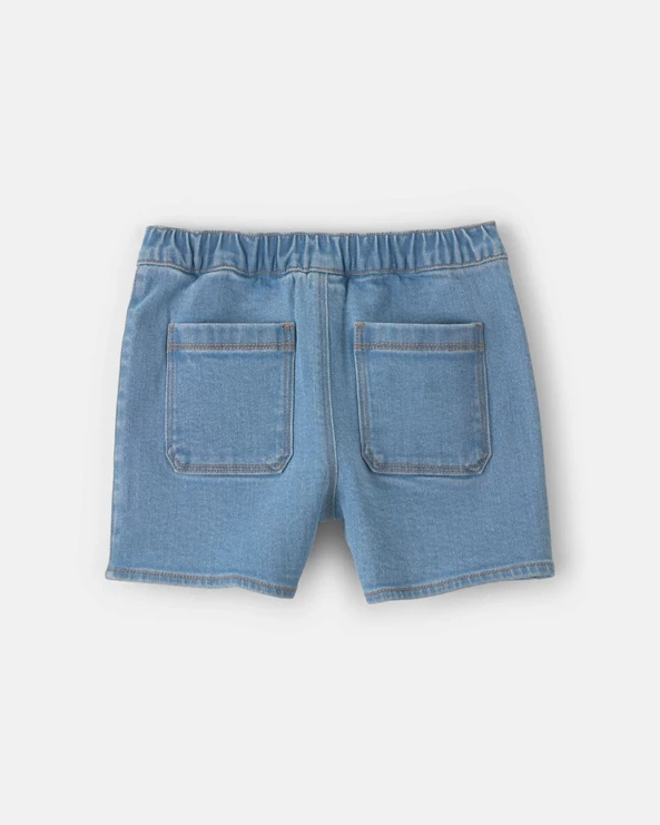  Fustita-pantalon din denim cu broderie florala