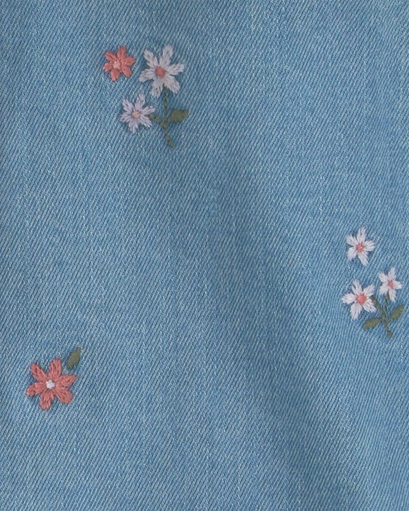  Jacheta din denim cu broderie florala