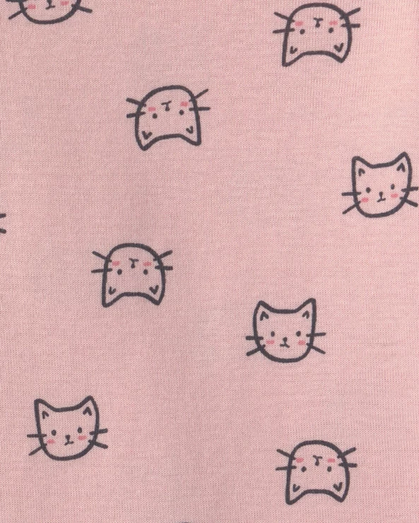  Set 3 piese Pink Cat - vesta cu gluga, colanti evazati si body