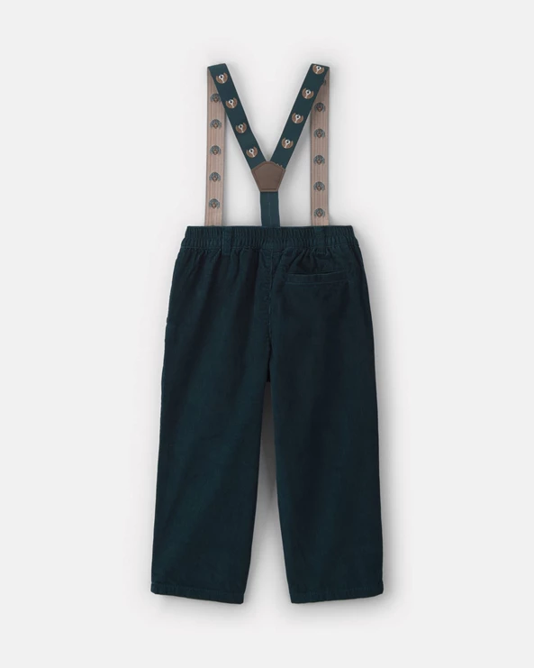  Pantaloni din catifea cu bretele Navy