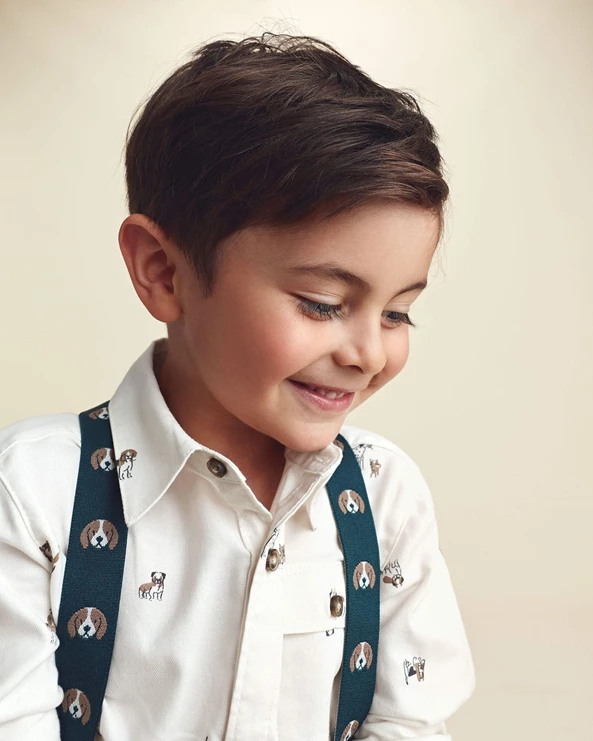  Pantaloni din catifea cu bretele Navy