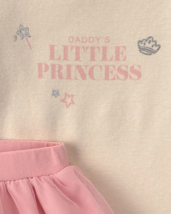  Set 2 piese Daddy's Little Princess - body si pantaloni cu tul