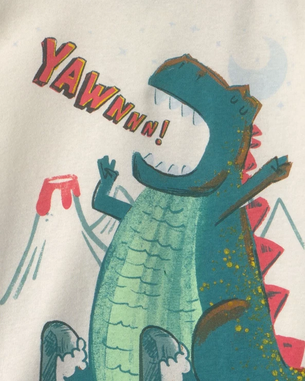  Set 2 pijamale din bumbac Yawn! Dino