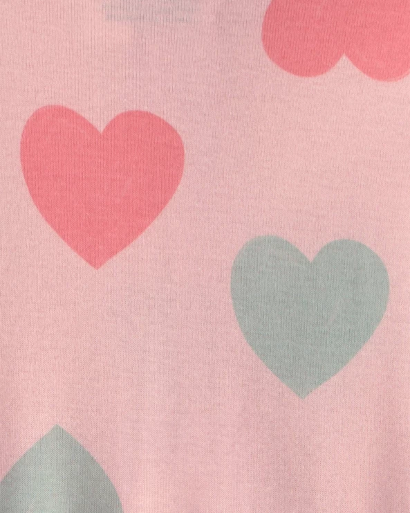  Pijama cu talpa din bumbac Pink Hearts