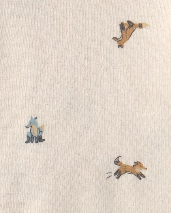 Set 3 piese Fox - vesta din sherpa, body si pantaloni