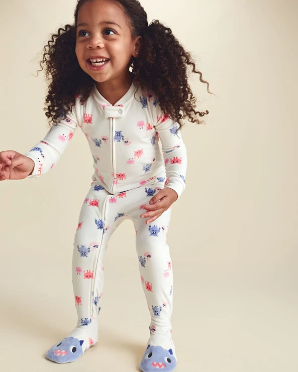  Pijama cu talpa Tiny Monsters