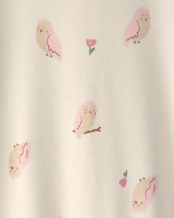  Pijama cu talpa din bumbac Cutie Owl