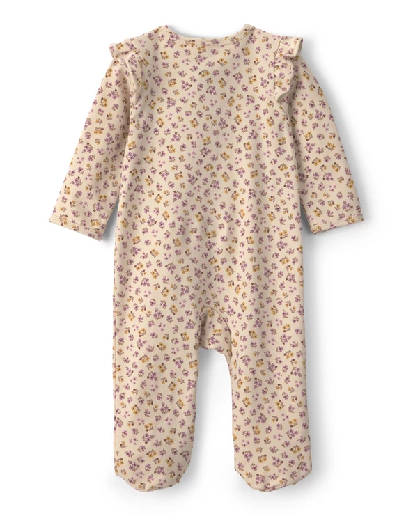  Pijama cu talpa din bumbac Tiny Flowers