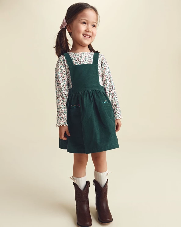  Set 2 piese Floral - salopeta tip rochita si bluza