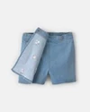  Fustita-pantalon din denim cu broderie florala