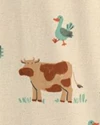  Хлопковая пижама с закрытыми ножками Farm Print