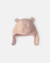  Set caciulita si manusi din sherpa Pink Teddy