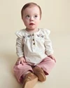  Set 2 piese Floral - bluza cu volanase si pantaloni