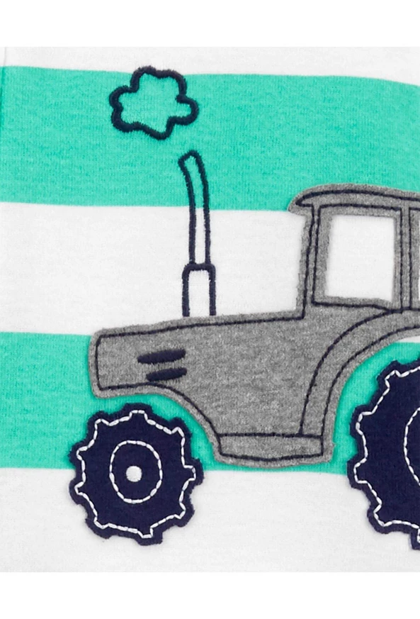  Pijama cu dungi Tractor