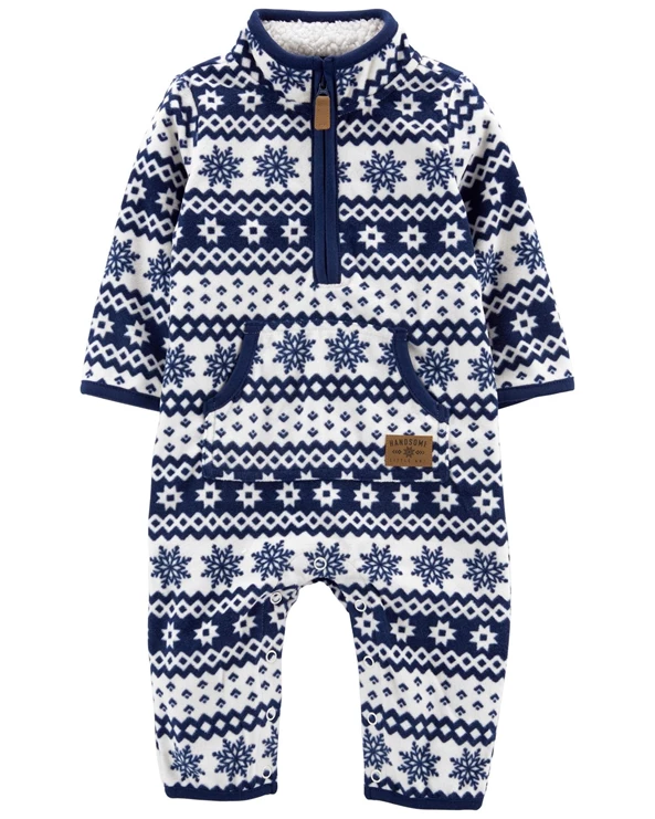  Salopeta fleece cu model grafic