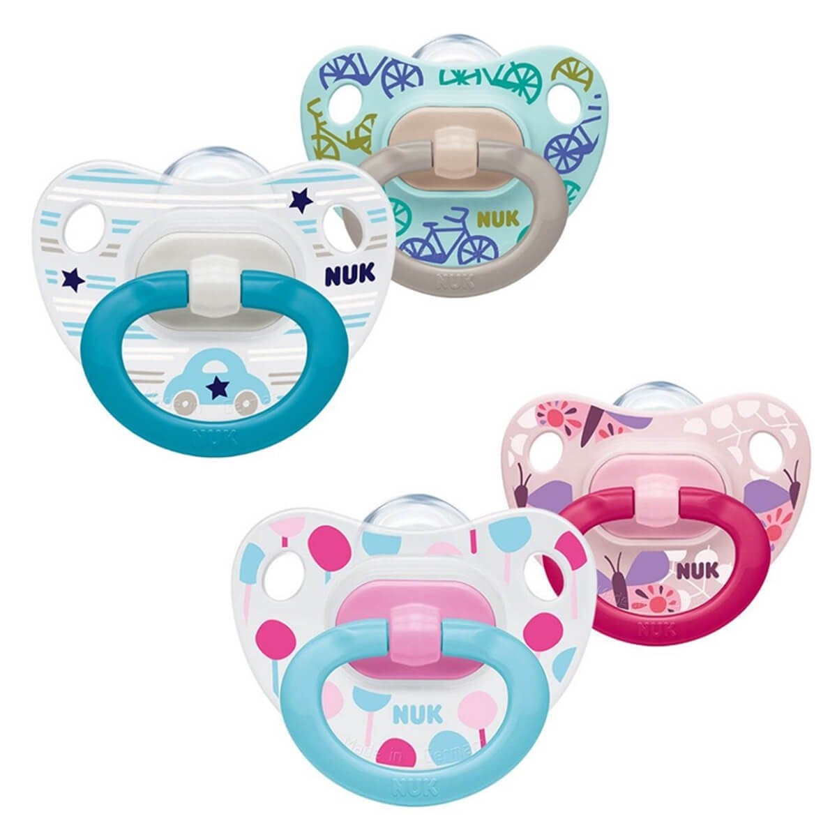 Пустышка NUK Happy Days из силикона (0-6 мес.)