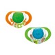 Пустышка с кольцом Chicco Physio Compact латексная Luminiscenta (12+ мес.), 2 шт.