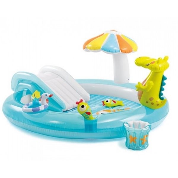 Centru de joaca Intex Crocodil cu tobogan 273x173x89