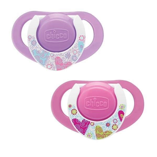 Пустышка с кольцом Chicco Physio Compact латексная Розовая (12+ мес.), 2 шт.