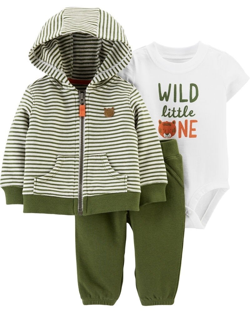 Carter's Set 3 piese Safari - hanorac, body si pantaloni