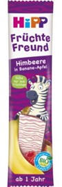 Батончик из хлопьев и фруктов HiPP Малина, банан и яблоко (1+), 23 г