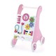 Деревянный ходунок каталка с бизибордом Viga Toys Baby Walker Pink