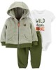 Carter's Set 3 piese Safari - hanorac, body si pantaloni