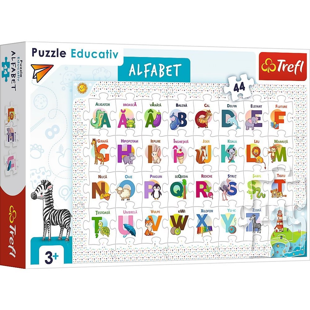 Puzzles educational Trefl Alphabet, 44 piese
