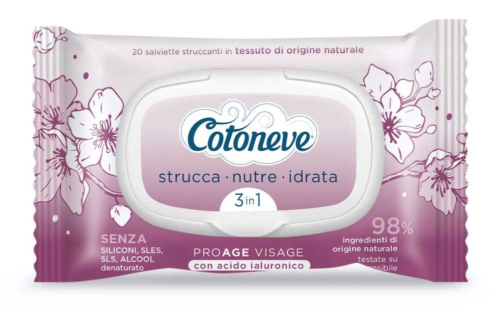 Servetele umede pentru scoaterea machiajului Cotoneve ProAge Visage 3 in 1, 20 buc.