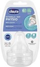 Tetina din silicon Chicco Perfect, flux pentru terci (6+ luni), 2 buc.