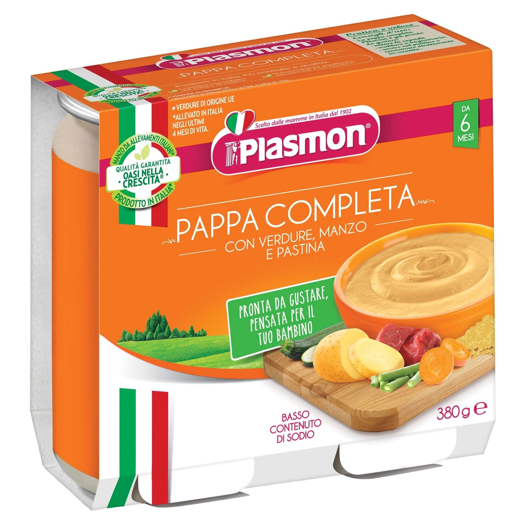Piure Plasmon din vita cu legume si pasta (6+ luni), 2x190 g