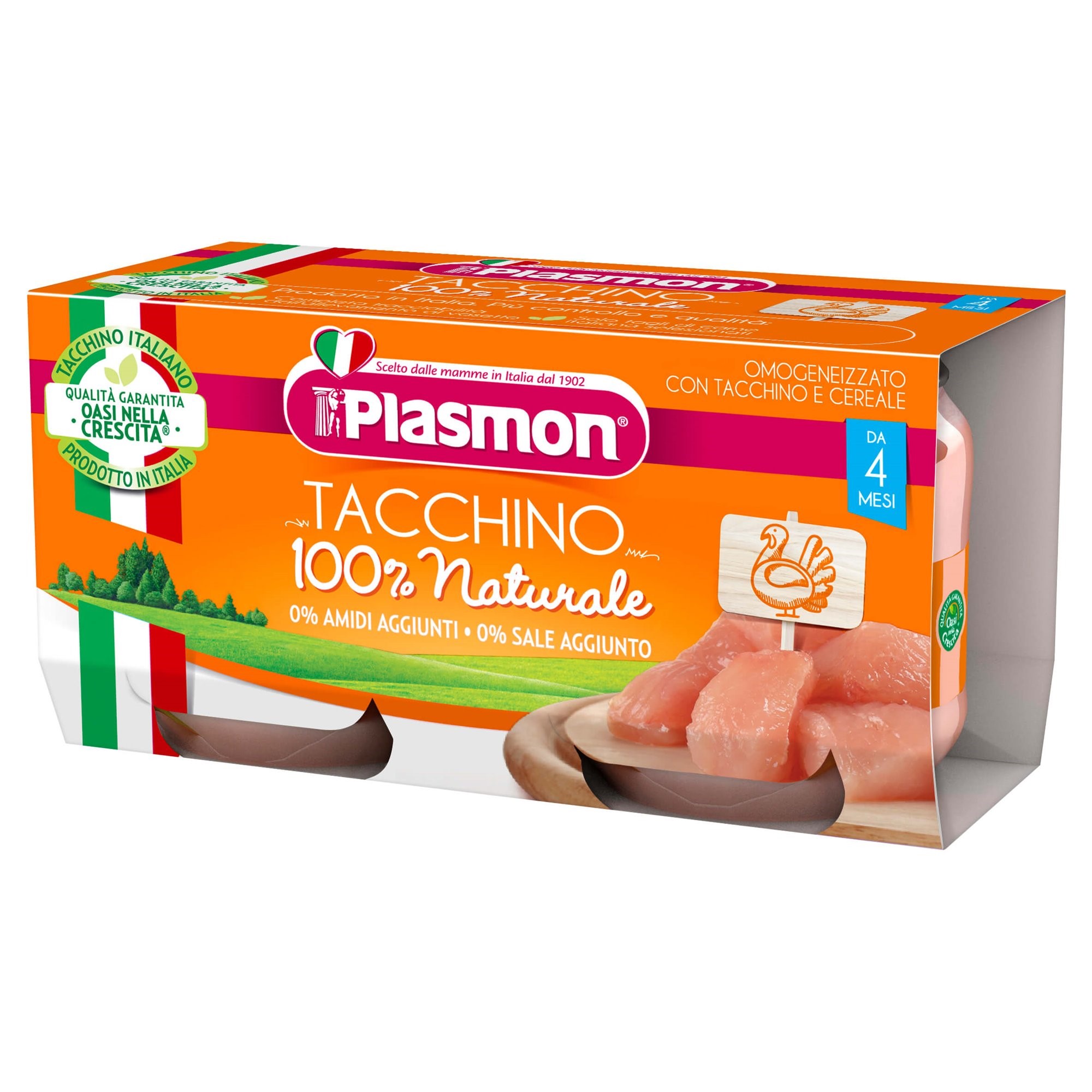 Piure Plasmon din carne de curcan (4+ luni), 2x80 g