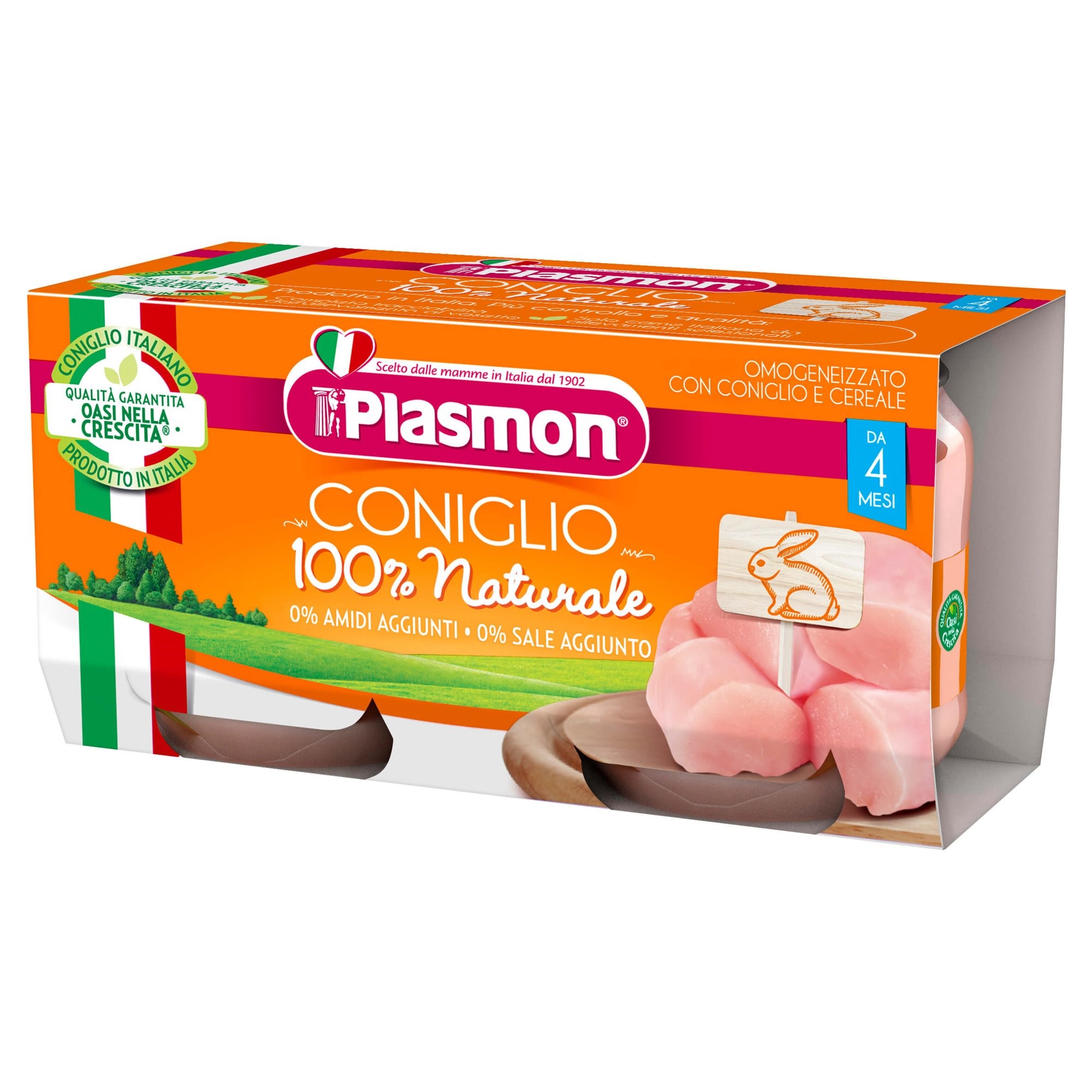 Piure Plasmon din carne de iepure (4+ luni), 2x80 g