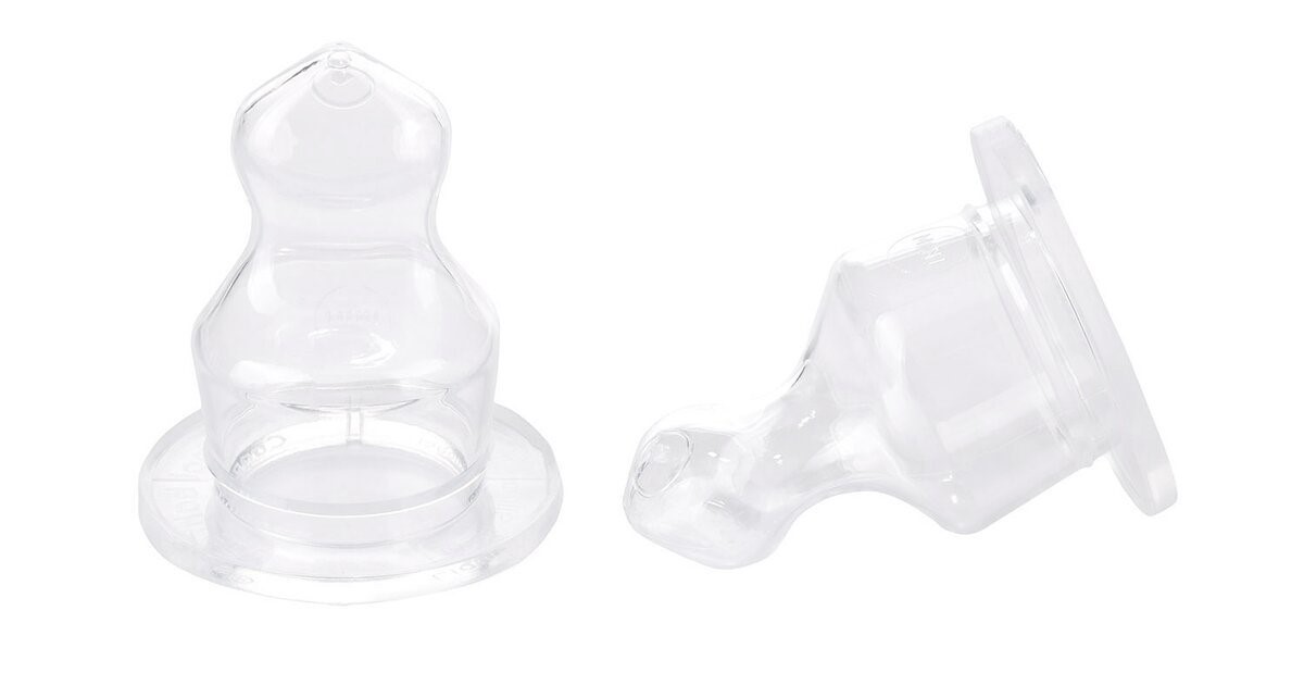 Tetina ortodontica Canpol din silicon (flux pentru terci), 2 buc.
