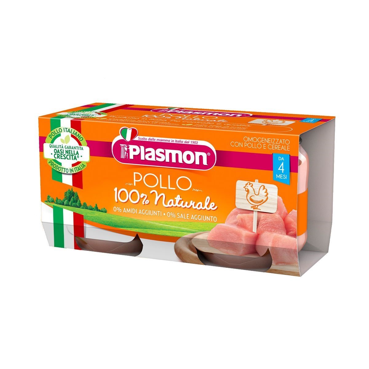 Piure Plasmon din carne de pui (4+ luni), 2x80 g