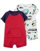Carter's Set 2 piese Salopete de vara Masini