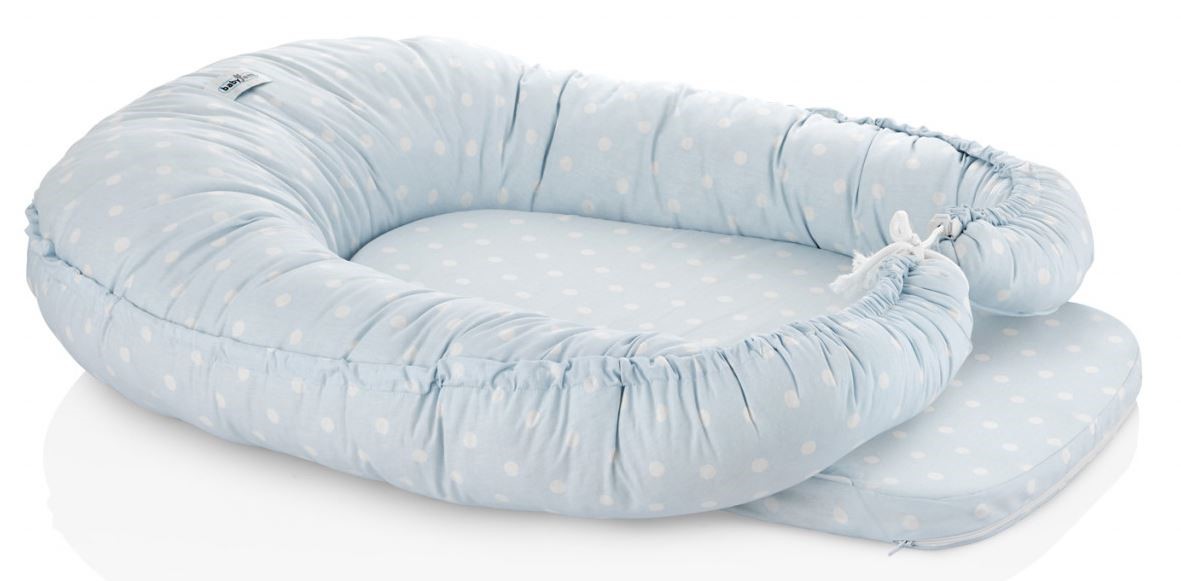Saltea reductor 5 in 1 BabyJem BabyNest Cushion Albastra cu buline