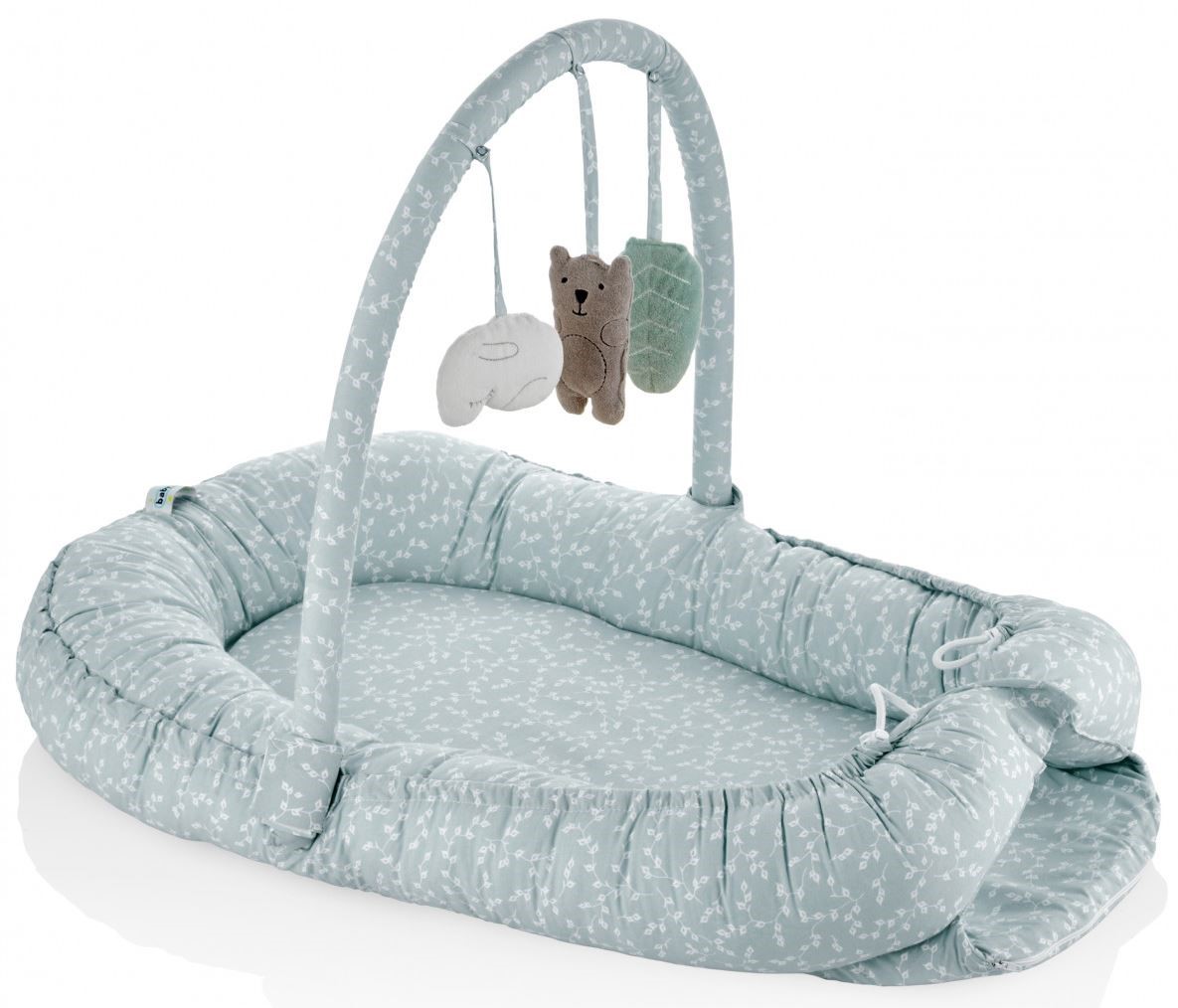Babynest cu bara jucarii BabyJem Between parents Menta