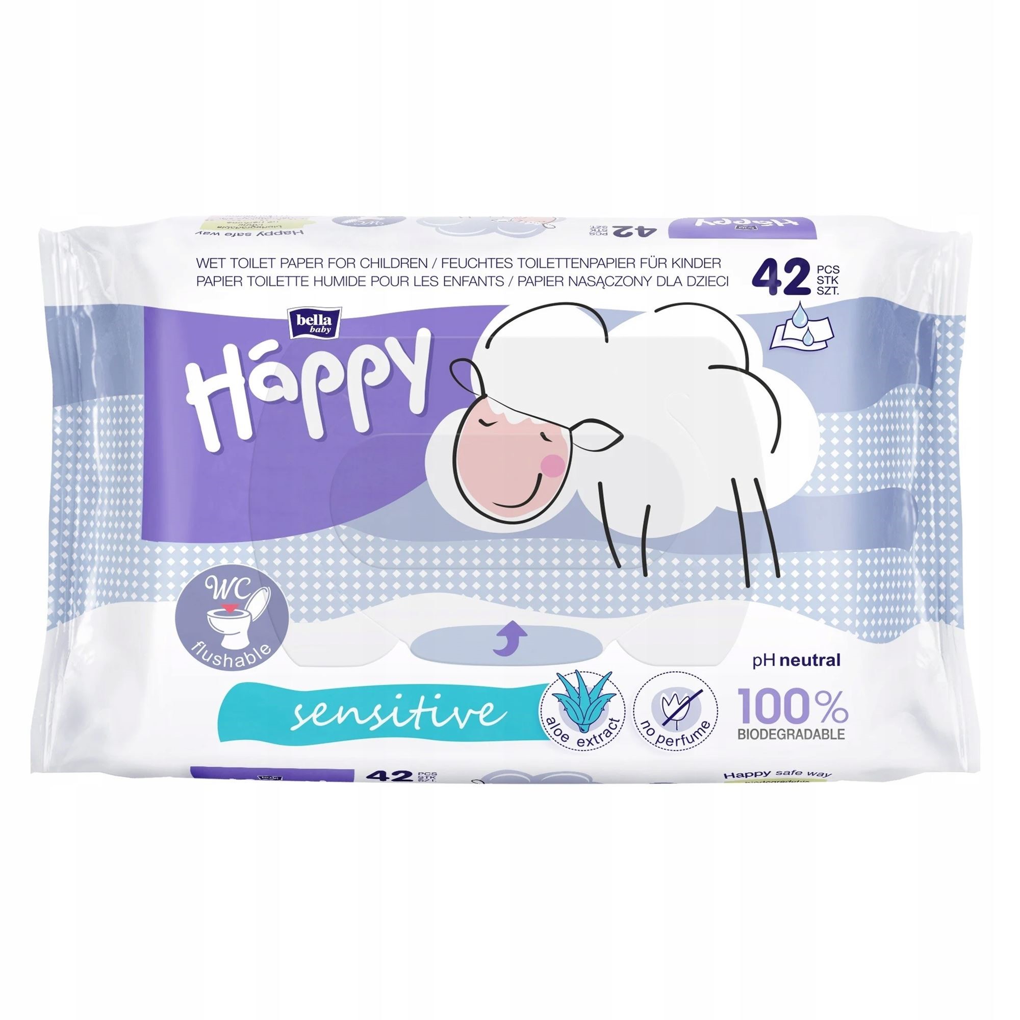 Hartie igienica umeda Bella Happy Baby Calendula, 42 bucati