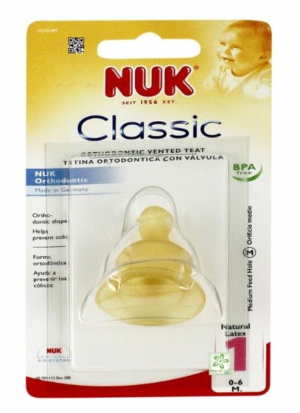 Tetina NUK din latex (0-6 luni)
