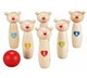 Joc din lemn Hola Toys Classic World Bowling cu Ursuleti